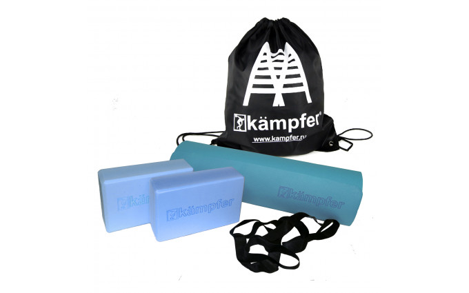 Комбо-набор для йоги Kampfer Combo Blue (голубой/черный) Комбо-набор для йоги Kampfer Combo Blue (голубой/черный)