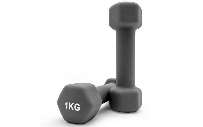 Гантель UNIX Fit неопреновая 1 кг Grey, 2 шт. Гантель UNIX Fit неопреновая 1 кг Grey, 2 шт.