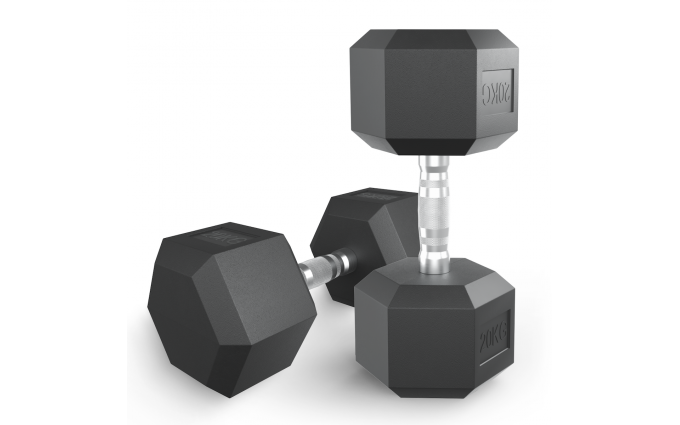 Гантель гексагональная UNIX Fit обрезиненная 20 кг / шт. Гантель гексагональная UNIX Fit обрезиненная 20 кг / шт.